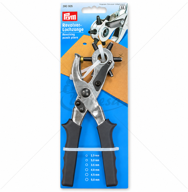Revolving Punch Pliers for Leather and Textiles, 2.5–5 mm