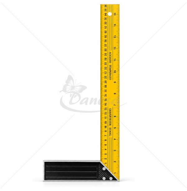 Metal Carpenter's Try Square with Ruler, 35 cm