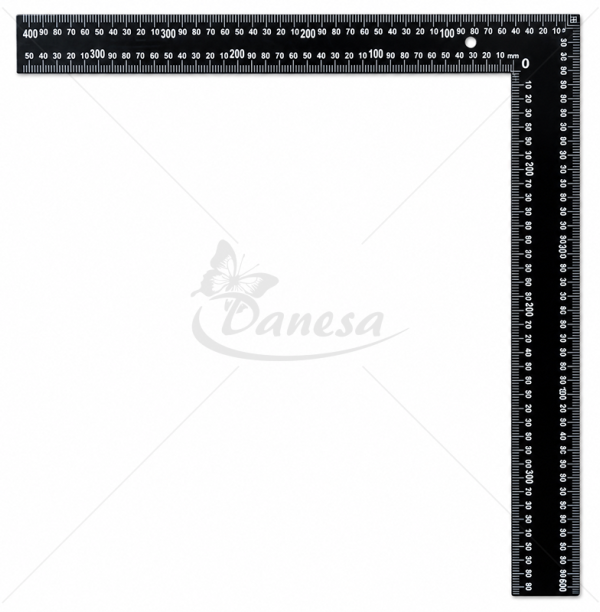 Metal Tailor's L-Square Ruler with Millimetre Scale, 60 × 40 cm