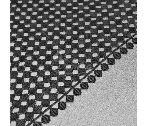 Guipure, geometric pattern, dark gray color
