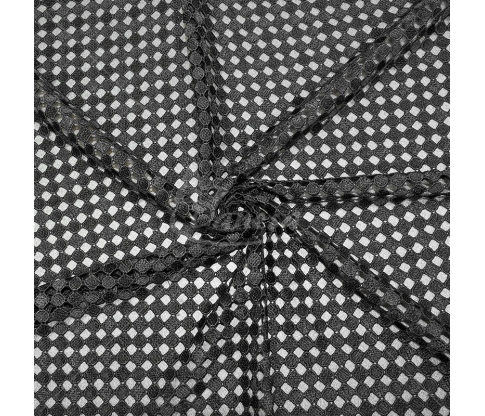 Guipure, geometric pattern, dark gray color