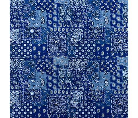 Cotton Fabric, paisley print, blue color