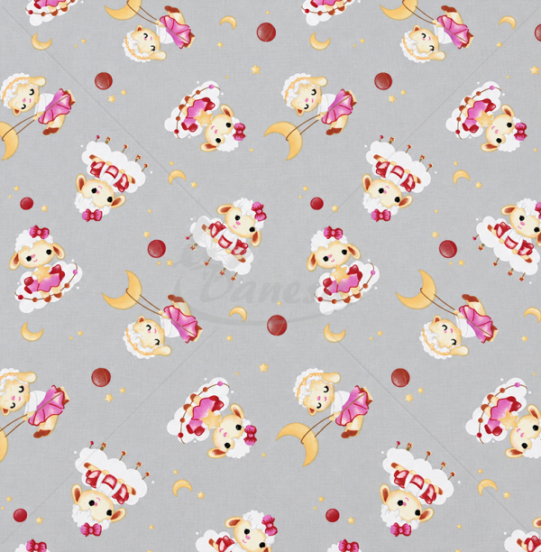 Bedding cotton with lambs, moons and clouds, 160 cm