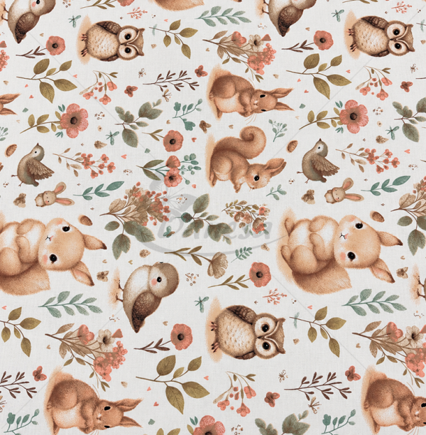 Children’s Cotton Fabric “Woodland Animals”