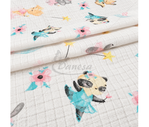 Gauze Fabric with Ballerina Panda