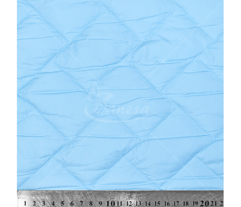 Quilted fabric, light blue color