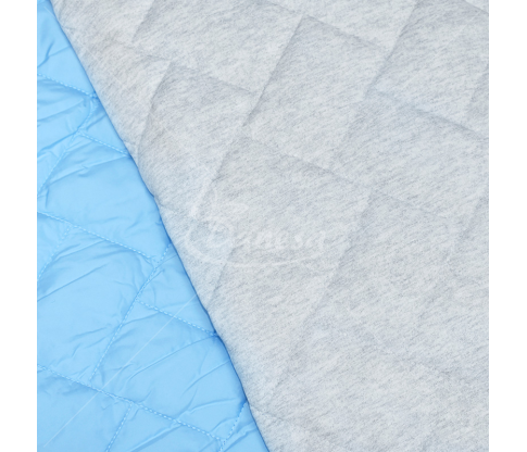 Quilted fabric, light blue color