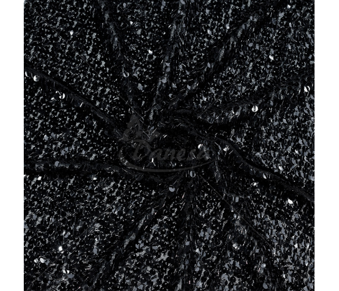 Tulle, embroidered with sequins and beads, black color