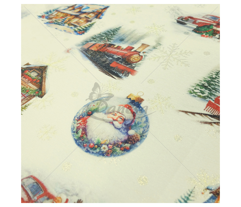 Linen-look fabric (Linen imitation) (CHRISTMAS)