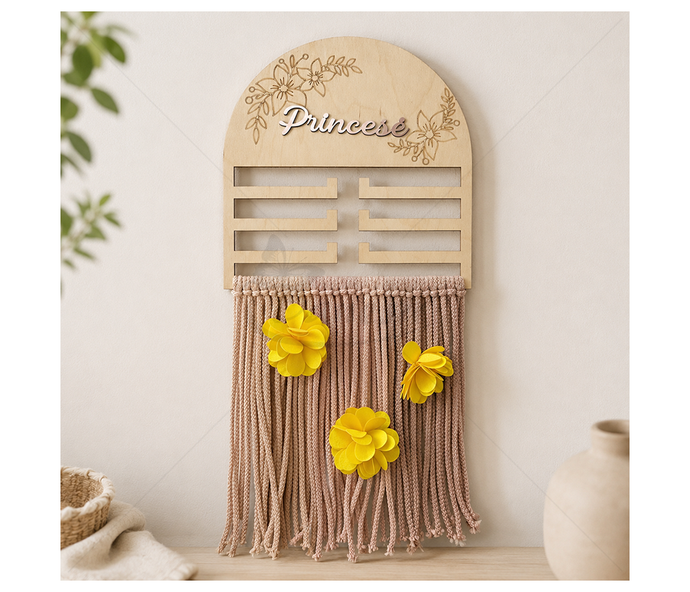 Wooden Hair Clip and Accessory Holder “Princess”