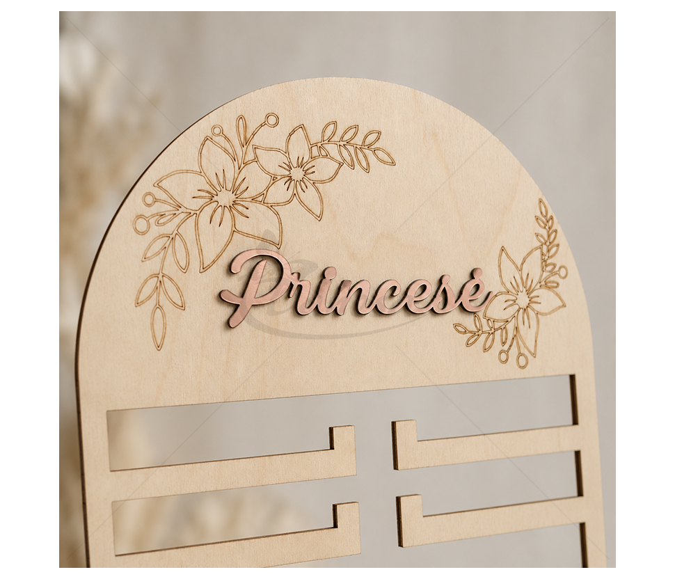 Wooden Hair Clip and Accessory Holder “Princess”