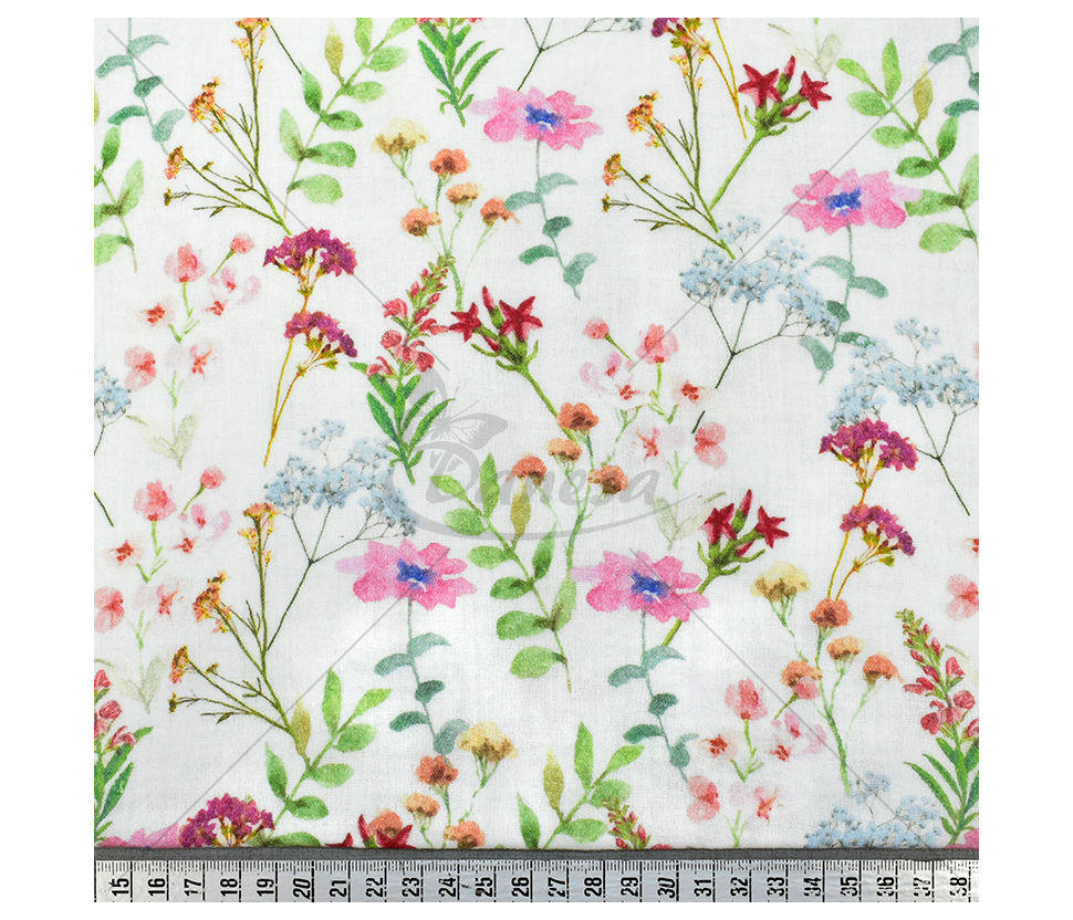Muslin with a pattern, "Flower field"