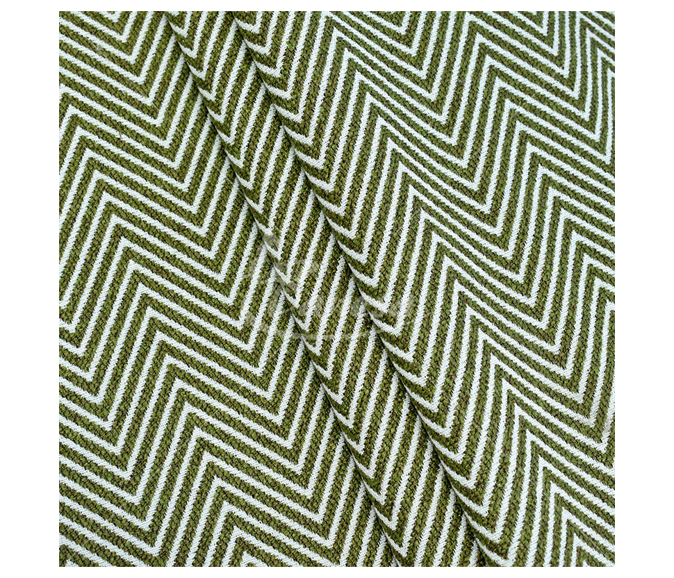 Tapestry with cotton, zig-zag print, khaki