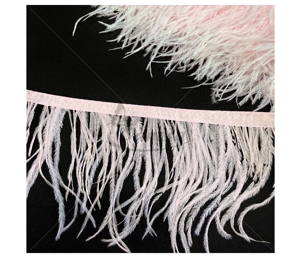 Natural ostrich feather trim
