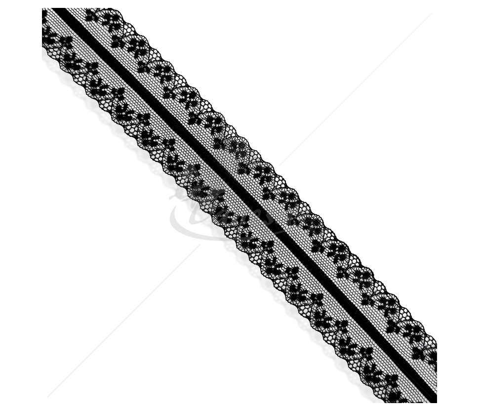 Symmetrical Synthetic Lace Trim with Decorative Openwork Pattern, 35 mm