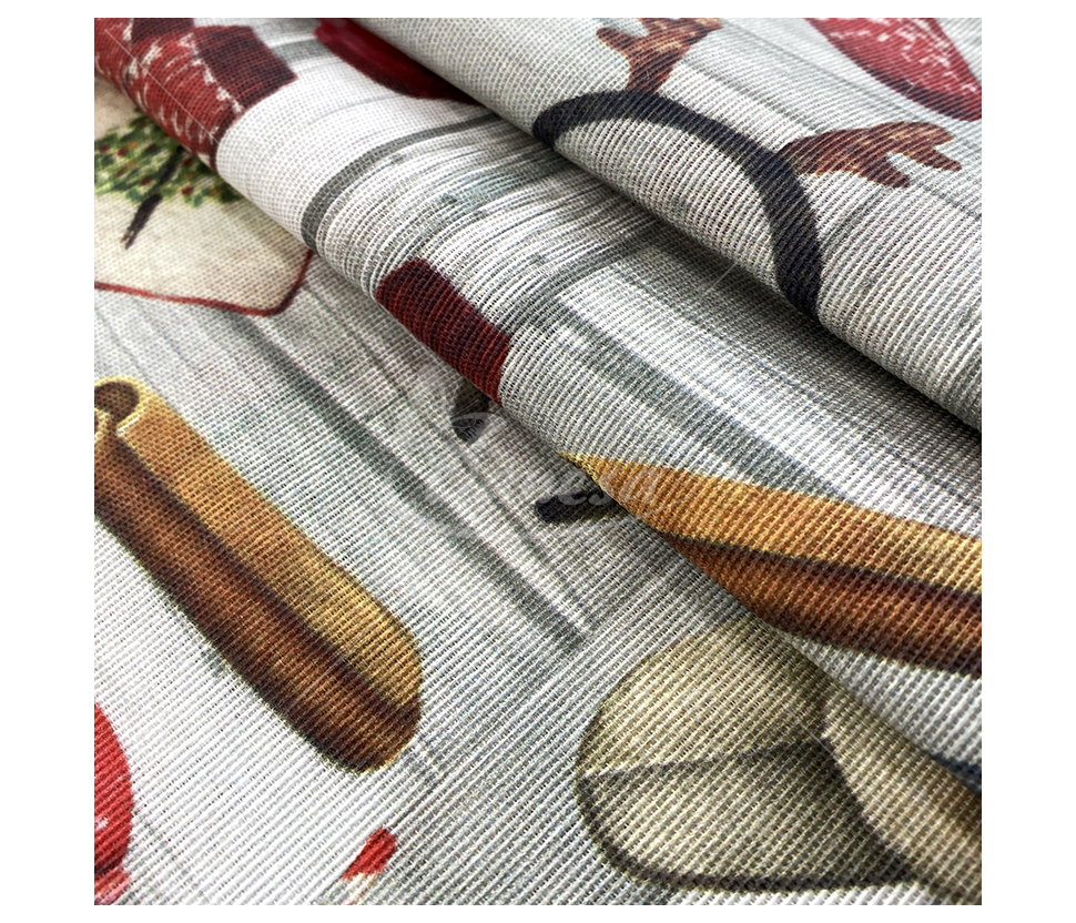 Linen-look fabric (Linen imitation) (CHRISTMAS)