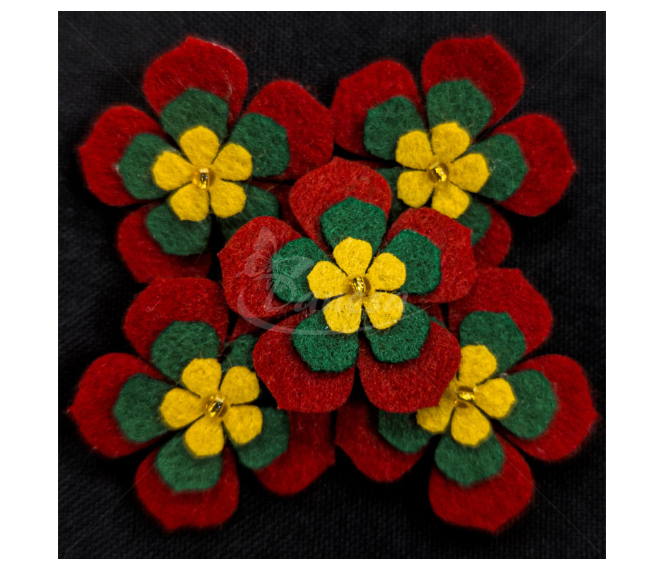 Tricolor Flower - Brooch