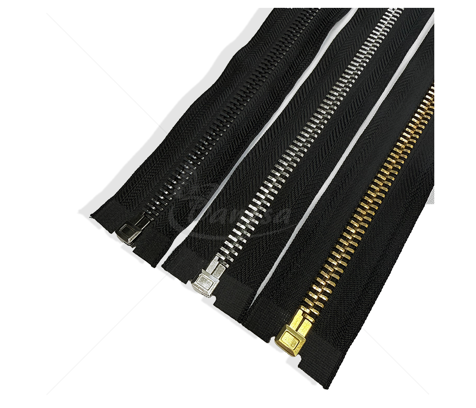 Metal zipper for sewing with one slider, No. 8, 90 cm