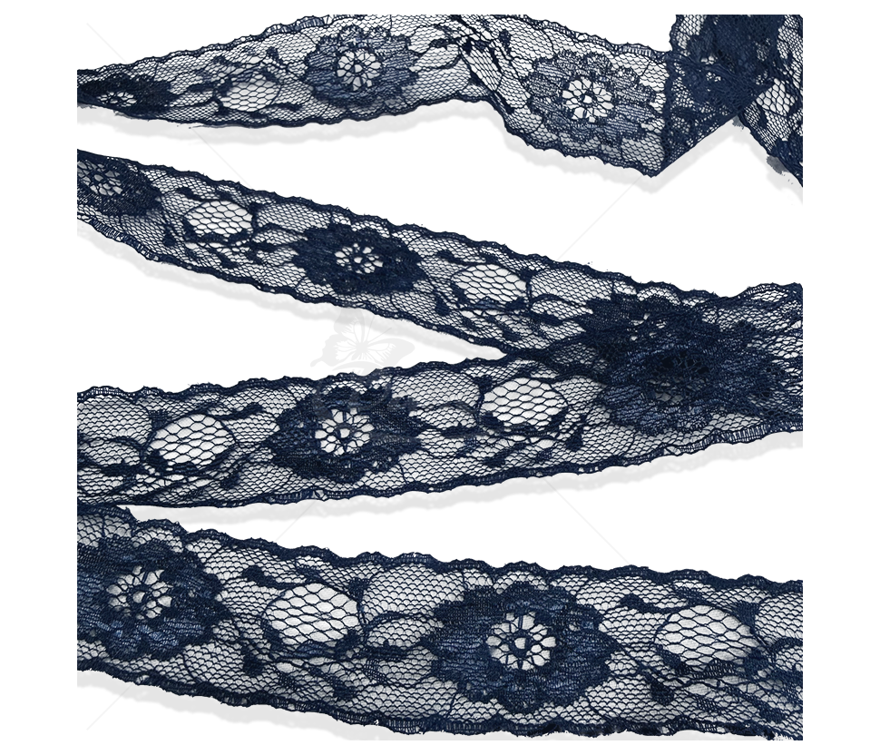 Wide decorative lace trim for sewing with floral pattern, 35 mm