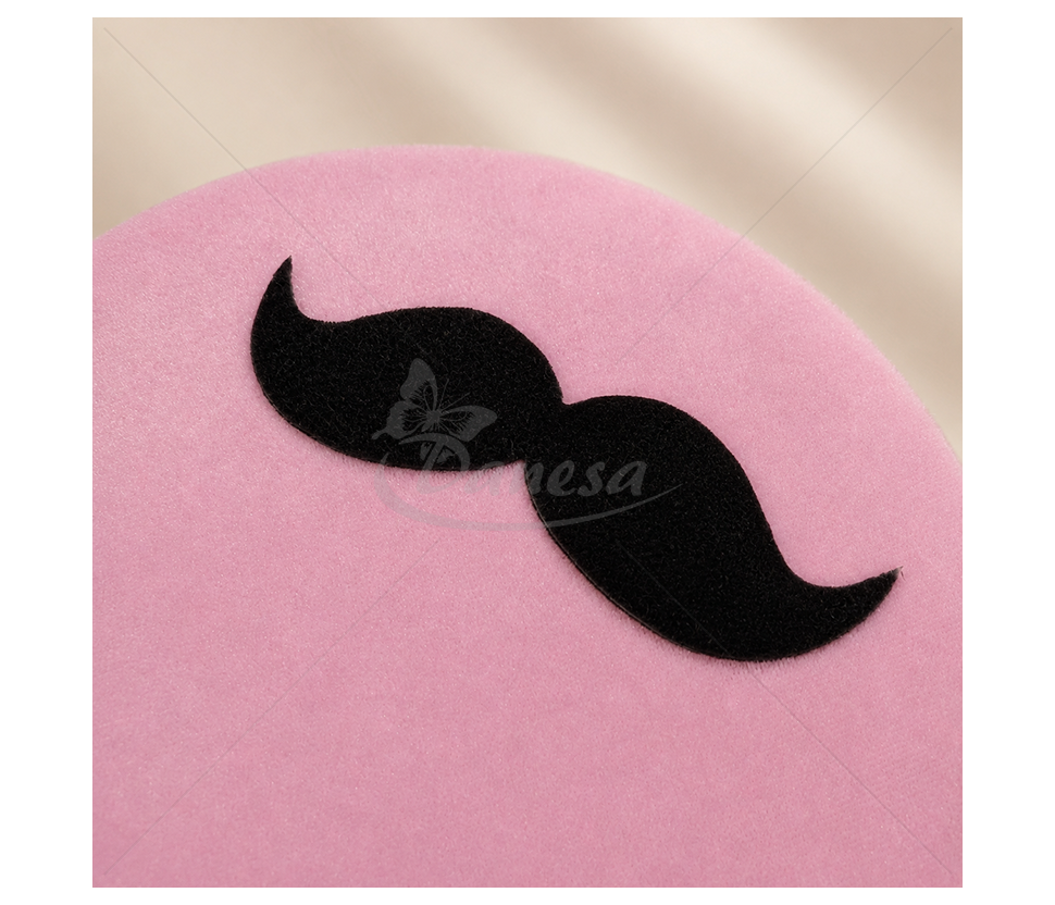 Playful velvet table placemat set, pink and black