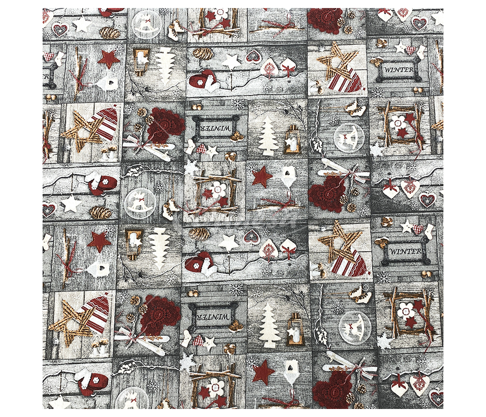 Linen-look fabric (Linen imitation) (CHRISTMAS)