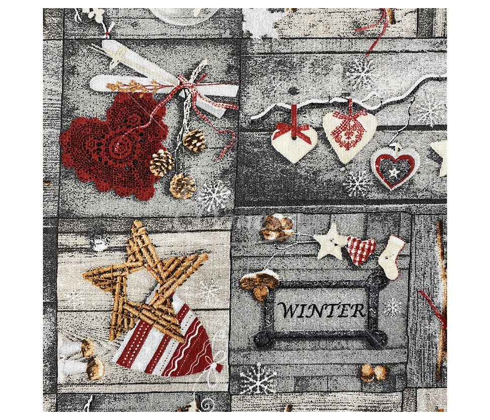 Linen-look fabric (Linen imitation) (CHRISTMAS)