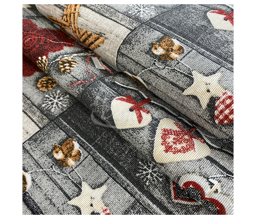 Linen-look fabric (Linen imitation) (CHRISTMAS)