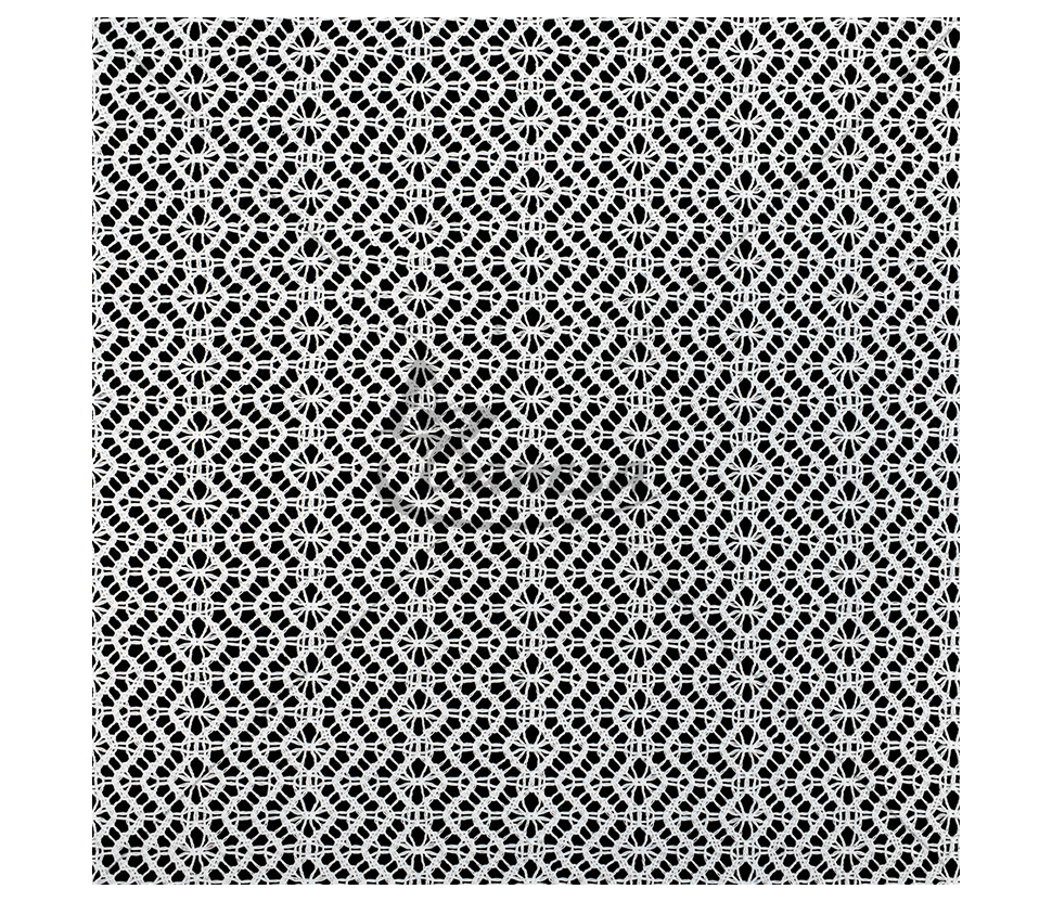Nertas gipiūras, geometrinis raštas - rombai, balta spalva