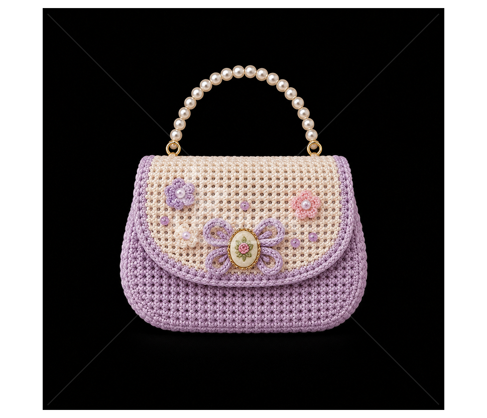 Plastic Canvas for Crocheting a Handbag, 19 x 15 x 4 cm