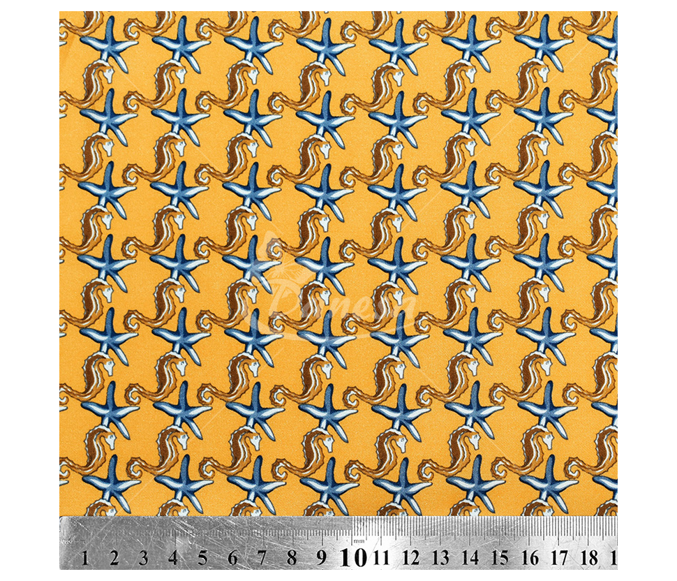 Natural silk "Starfish", yellow color