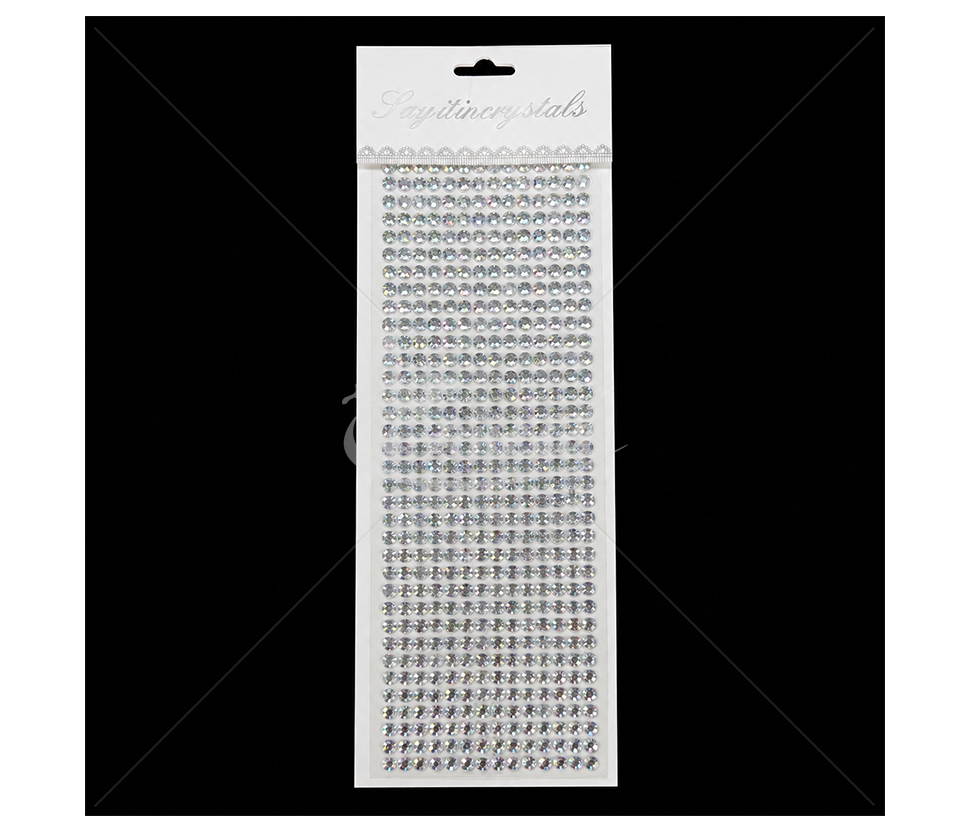 Lipnūs apvalūs kristaliukai dekoravimui su vaivorykštiniu blizgesiu, 6 mm, 504 vnt.