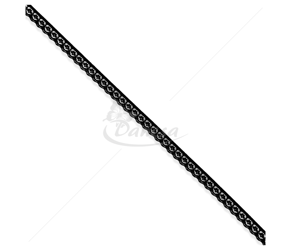 Narrow Synthetic Lace Trim with Openwork Pattern, 13 mm