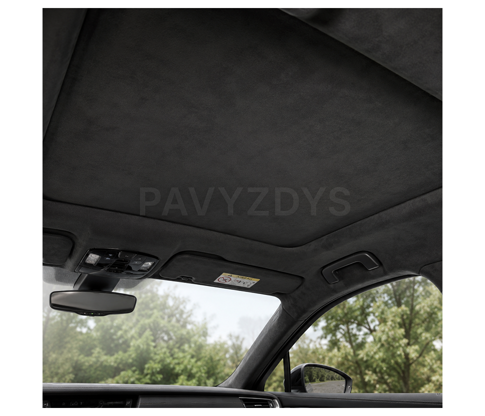 Black Automotive Headliner Fabric with Foam – Alcantara and Velvet Look