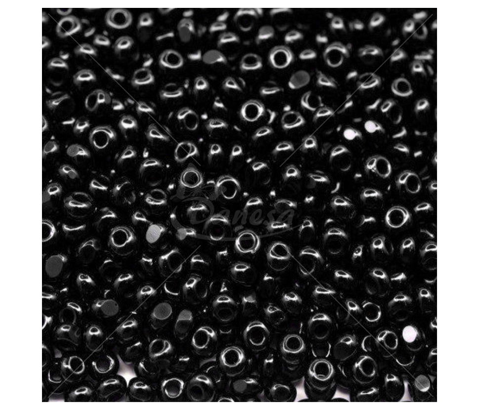 Стеклянный Бисер, черный 2mm
