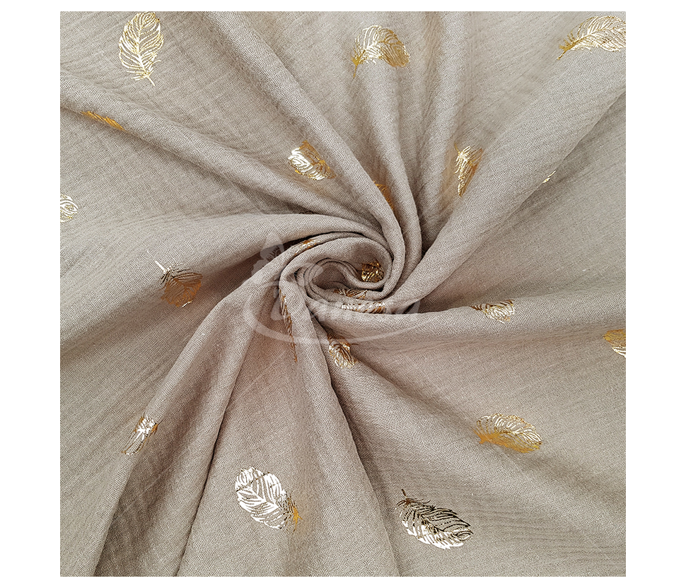 Muslin with pattern (Feathers)