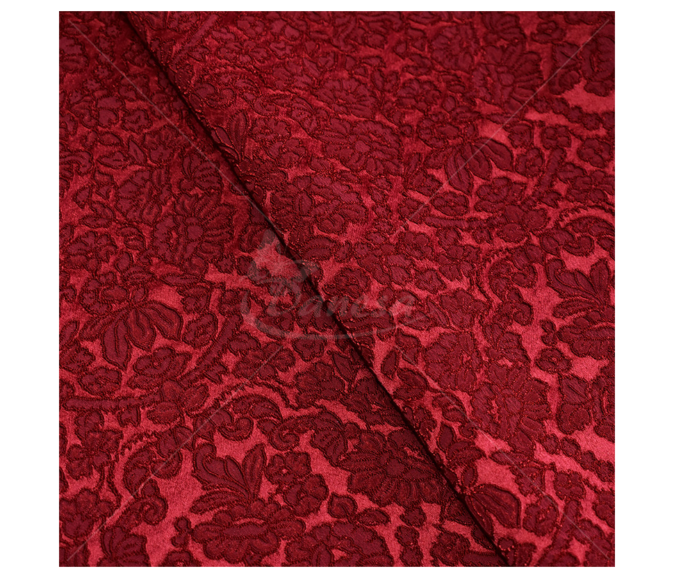 Jacquard, flower pattern, bordeux