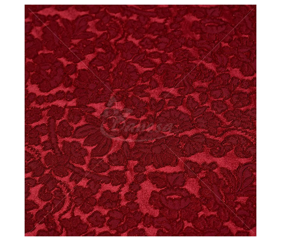 Jacquard, flower pattern, bordeux