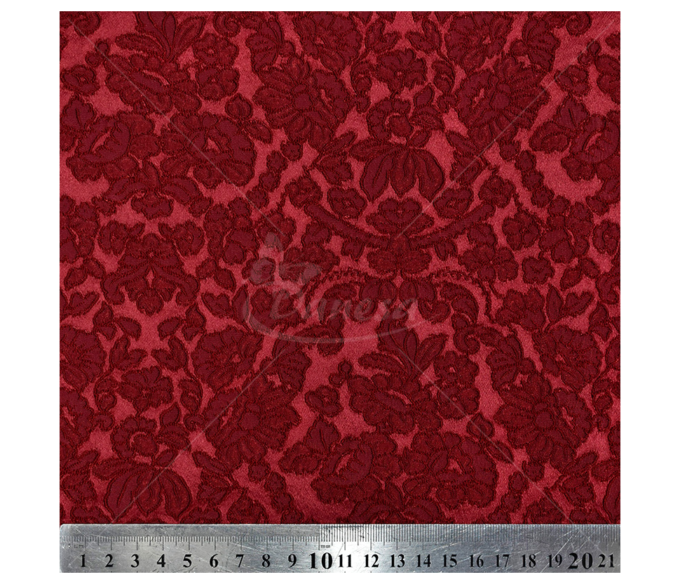 Jacquard, flower pattern, bordeux