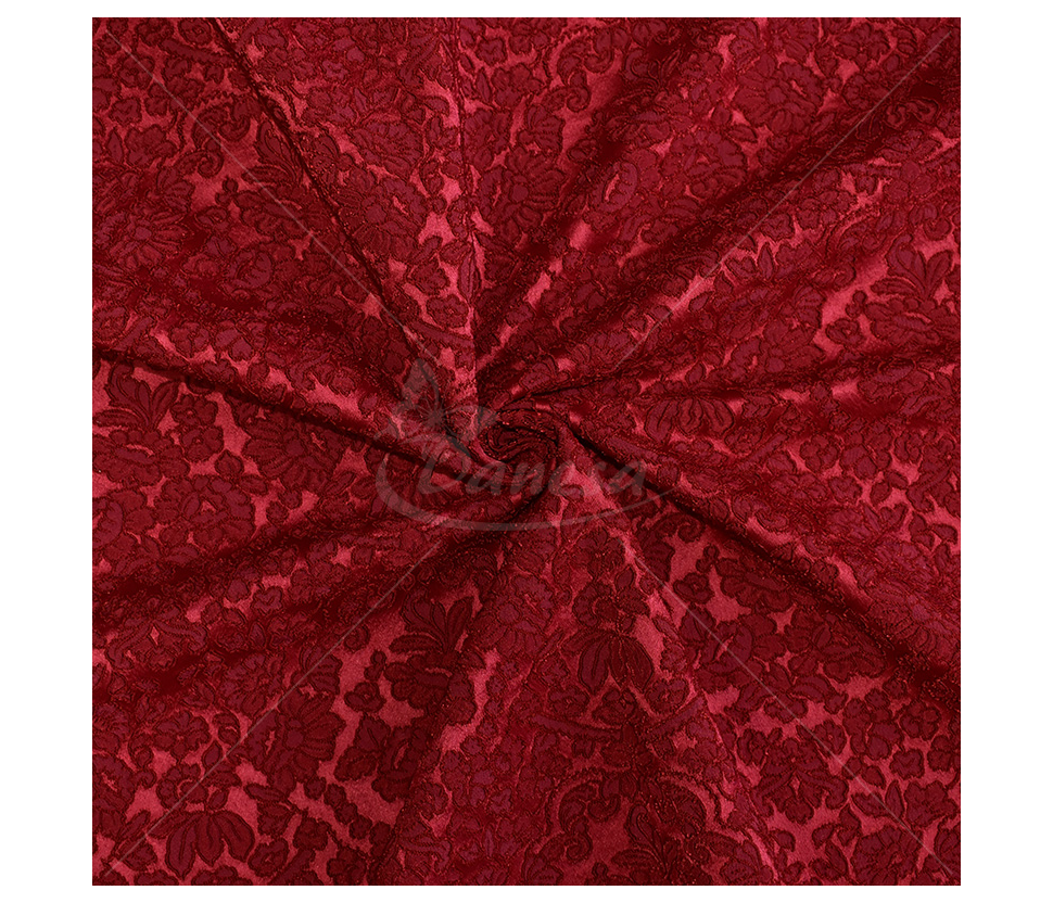 Jacquard, flower pattern, bordeux