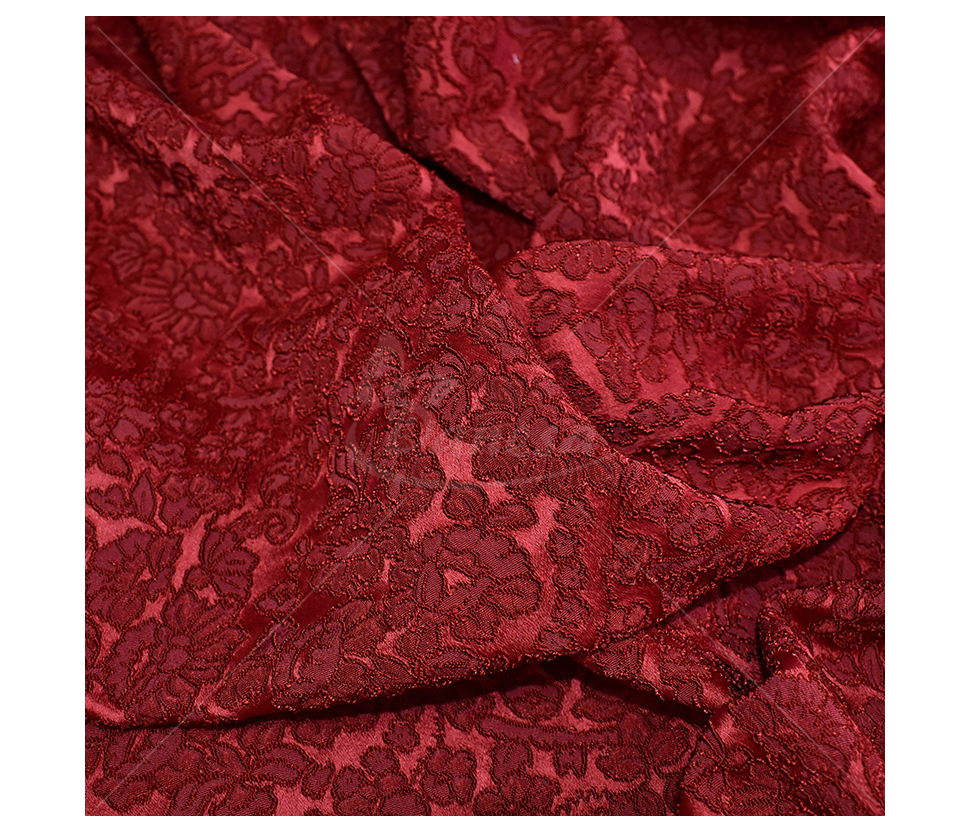Jacquard, flower pattern, bordeux
