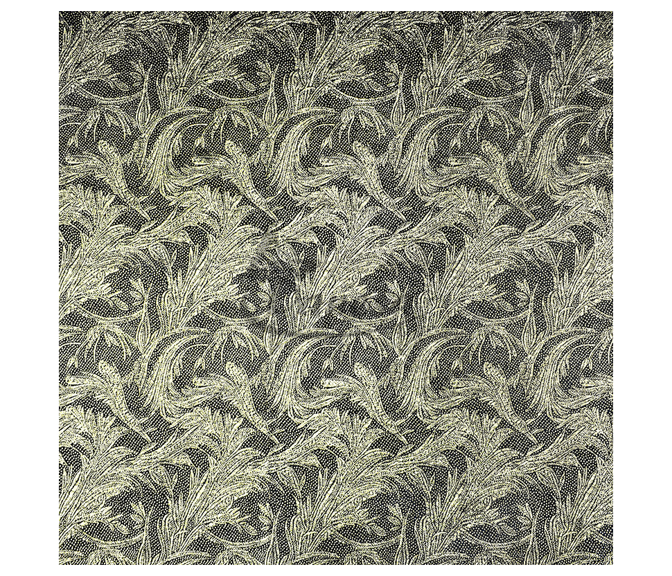 Jacquard, leaf pattern, black/gold