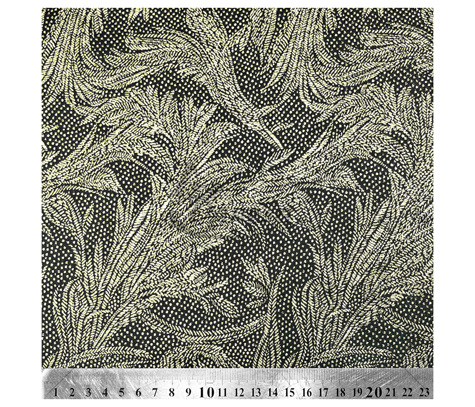 Jacquard, leaf pattern, black/gold