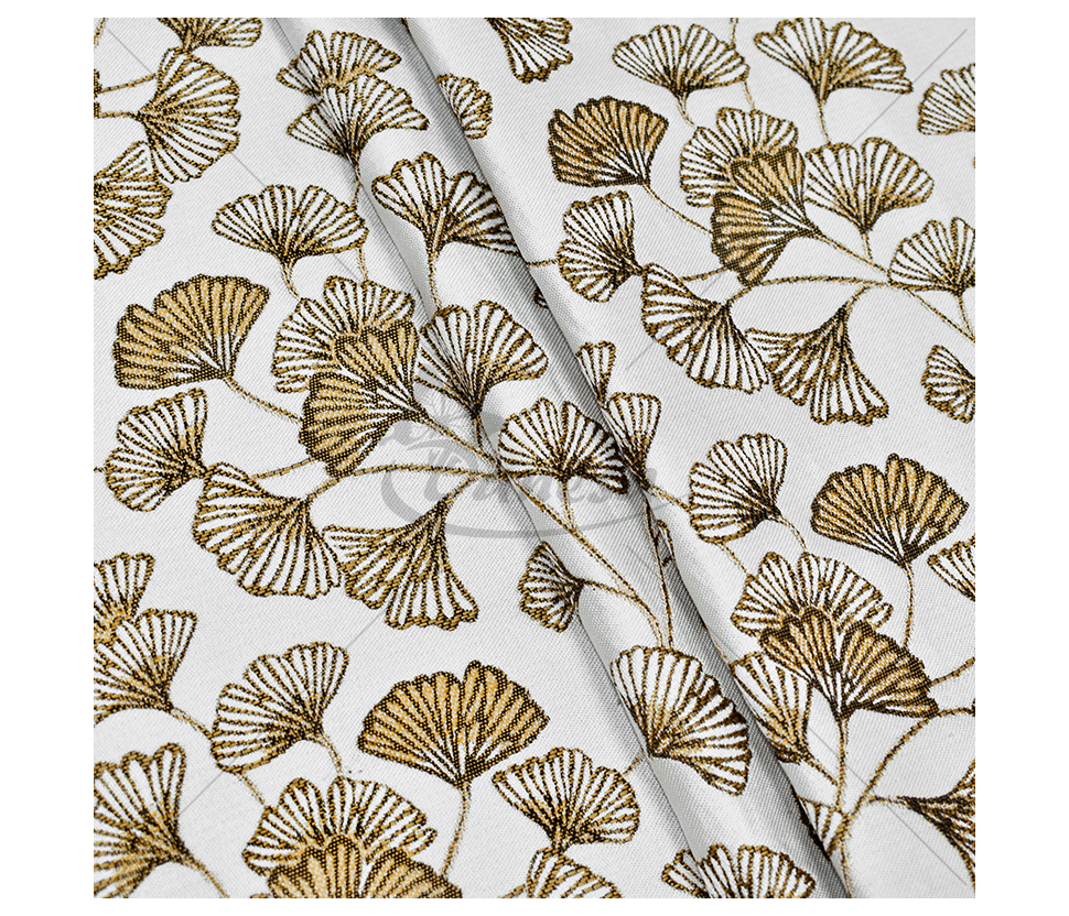 Gobelenas "Ginkmedžio lapai", balta/geltona spalva