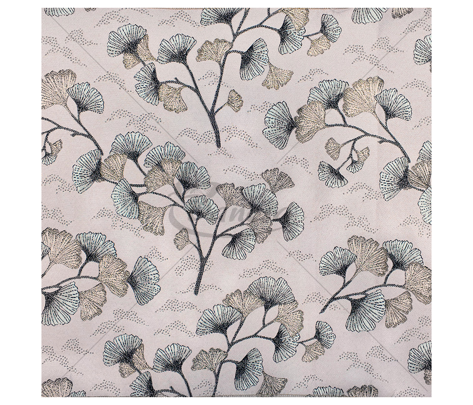 Tapestry "Ginkgo Leaves", light pink/silver color