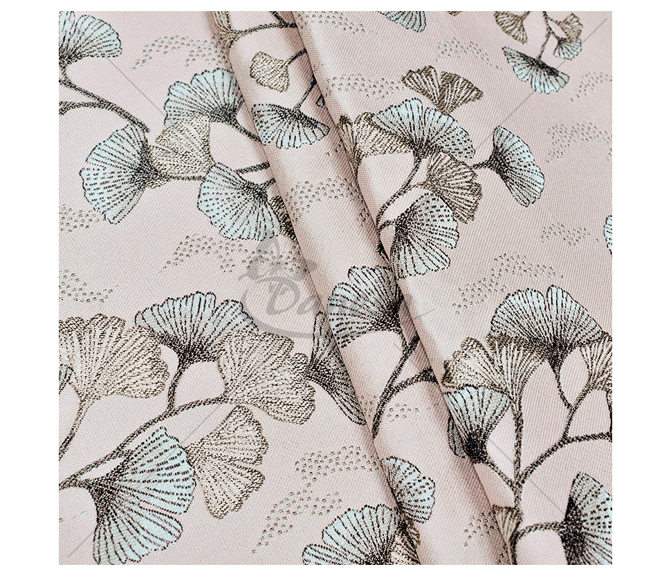 Tapestry "Ginkgo Leaves", light pink/silver color