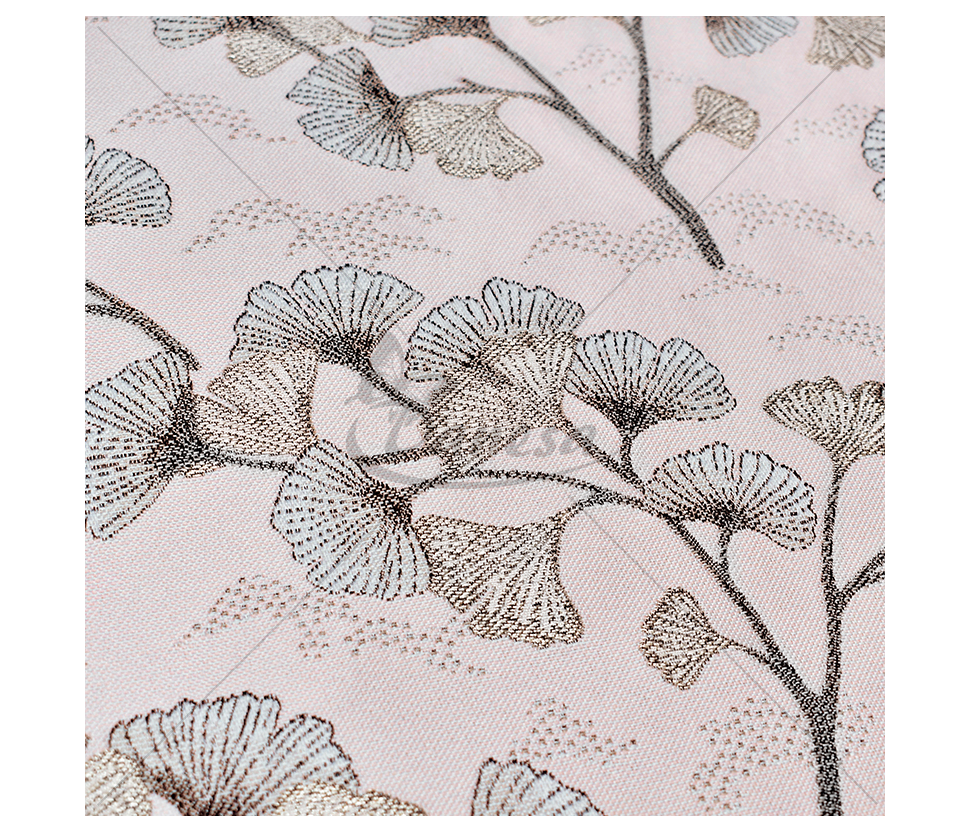 Gobelenas "Ginkmedžio lapai", rausva/sidabro spalva