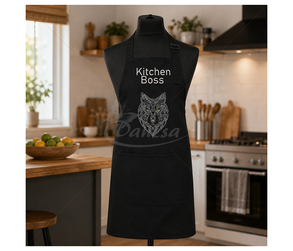 Вышитый кухонный фартук «Kitchen Boss»