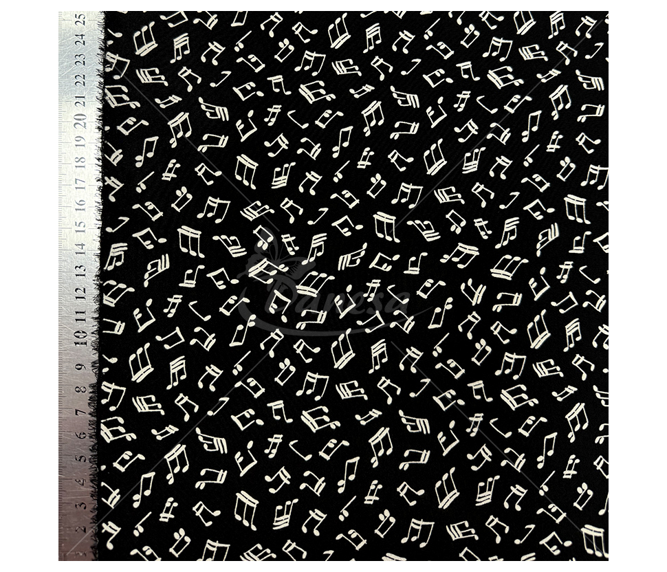 Natural silk "Musical Notes"