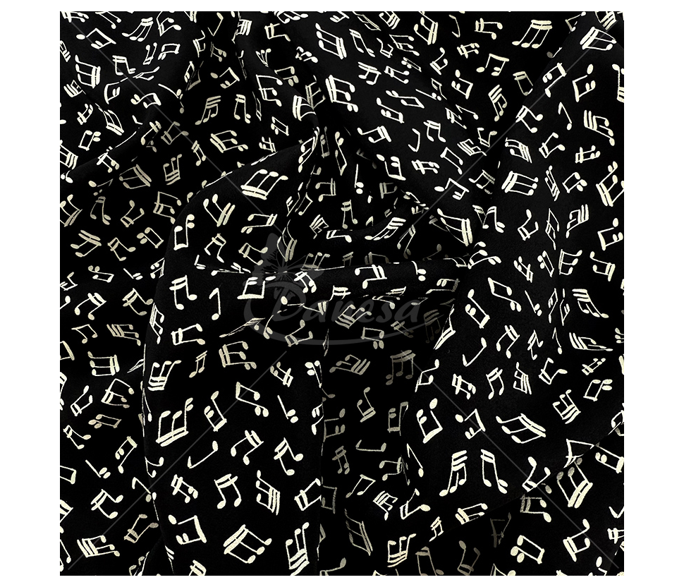 Natural silk "Musical Notes"