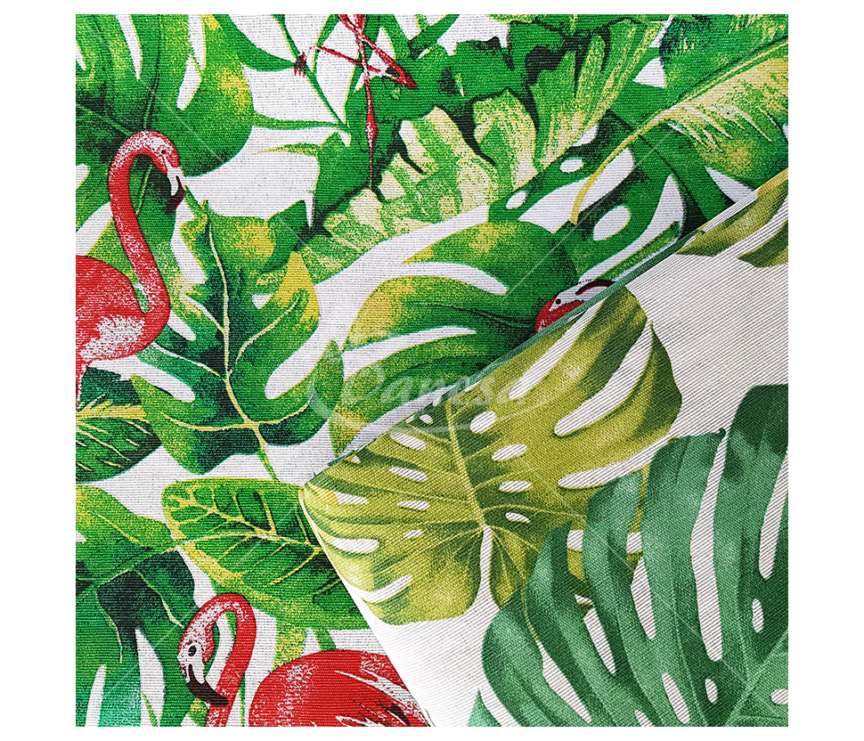 Linen-look fabric (Linen imitation) Flamingo